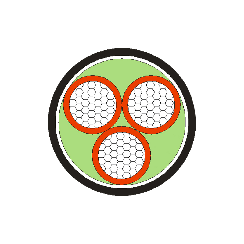 XLPE/PVC geïsoleerde voedingskabel voor nominale spanning 0,6/1 kV