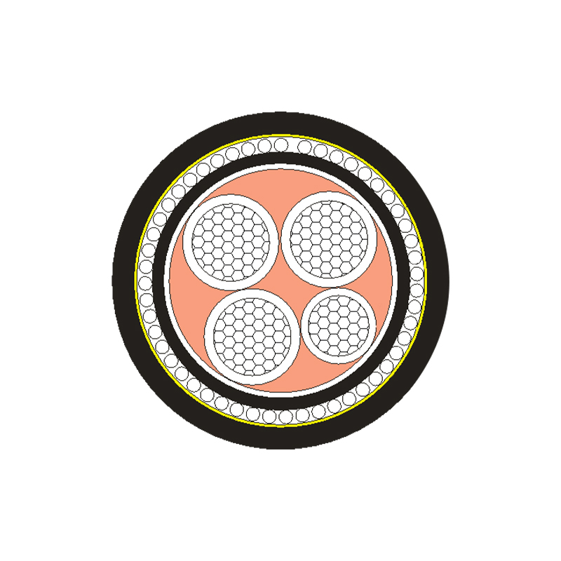 XLPE/PVC geïsoleerde voedingskabel voor nominale spanning 0,6/1 kV